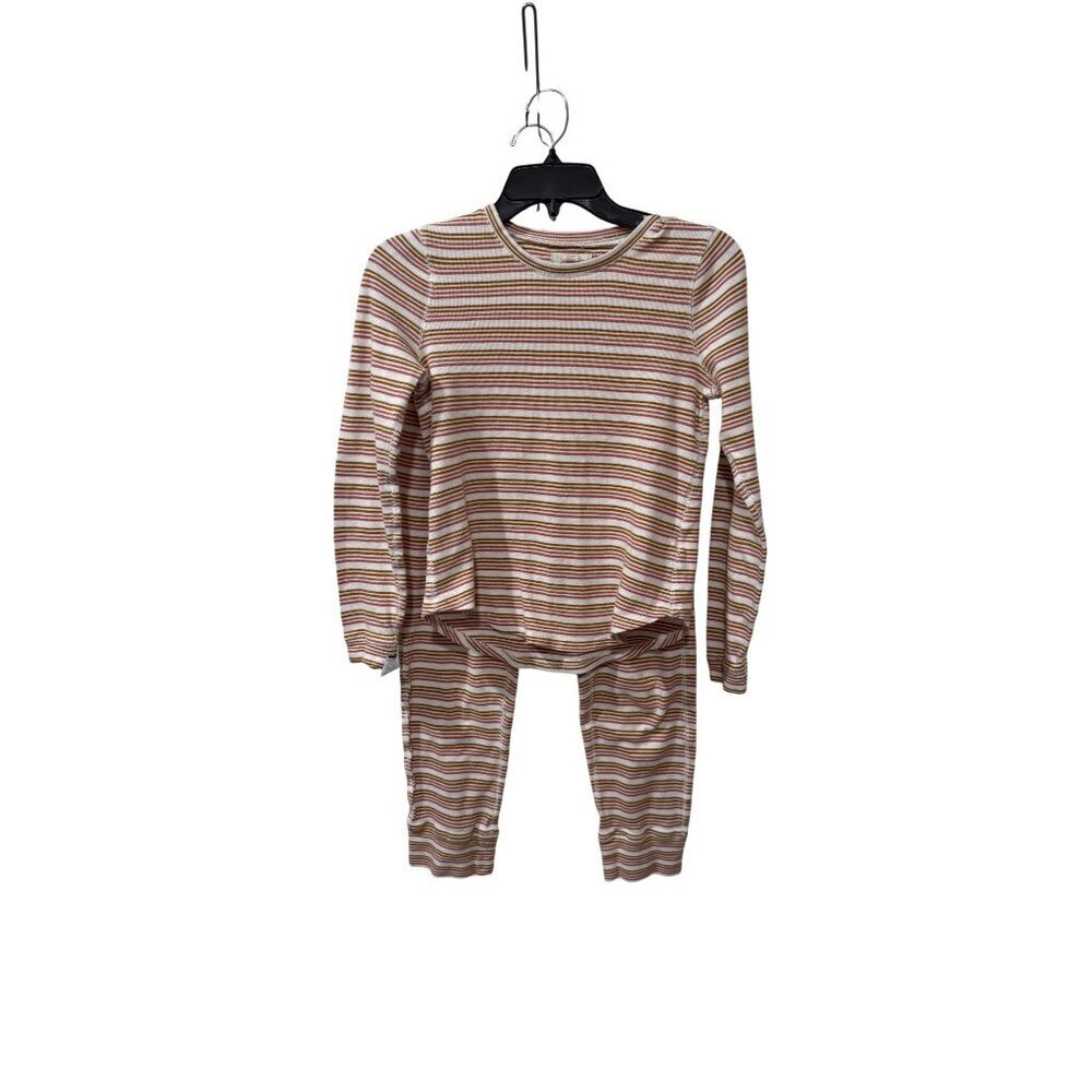 Madewell Womens Striped Pajama Set With Long-Sleeve Top(XS) & Drawstring Pants(S